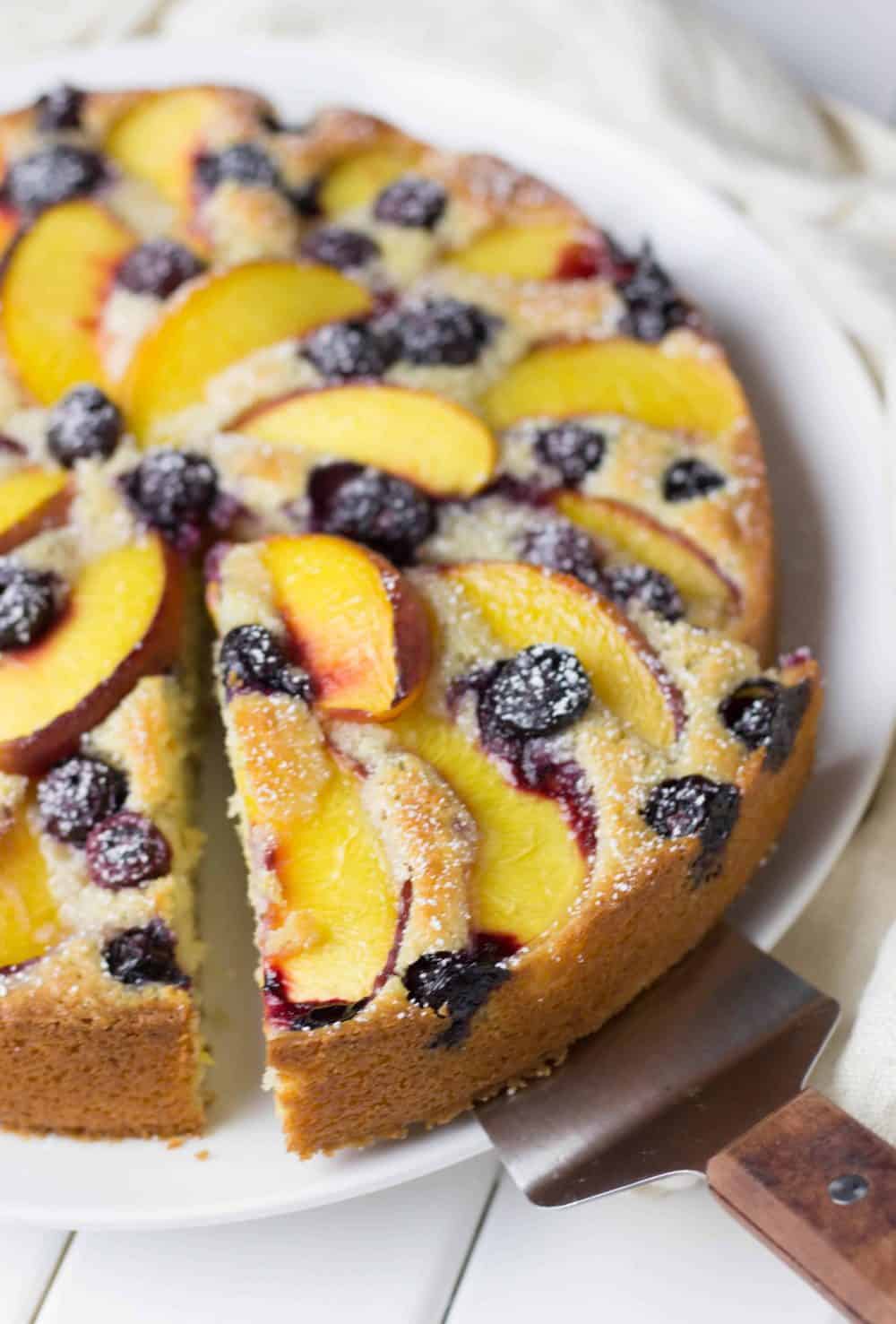 Peach and Blueberry Coffee Cake