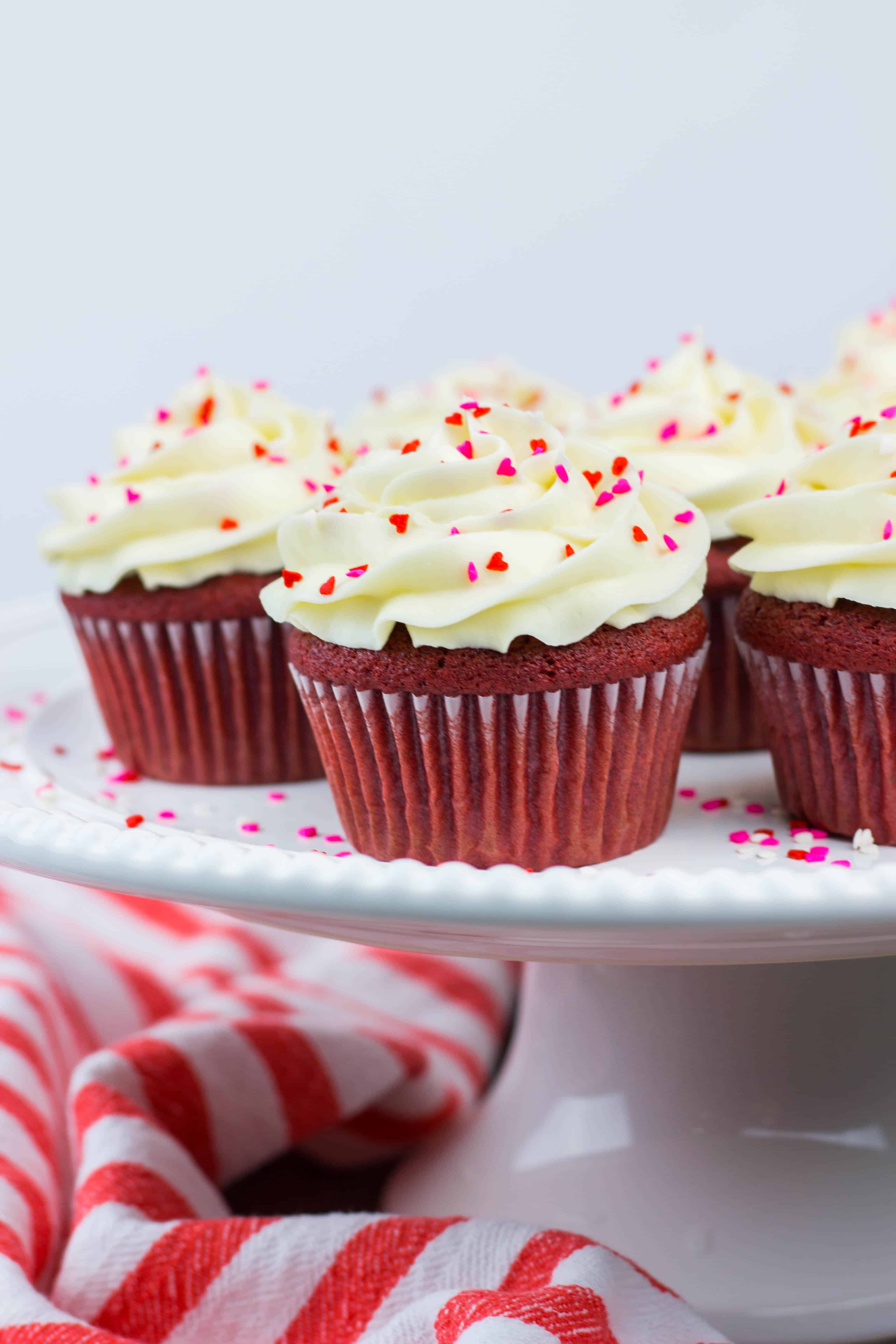 Red Velvet Cupcakes with cream cheese frosting is a perfect St. Valentine’s Day recipe to surprise your loved ones. These easy to make from scratch cupcakes will become your favorite!