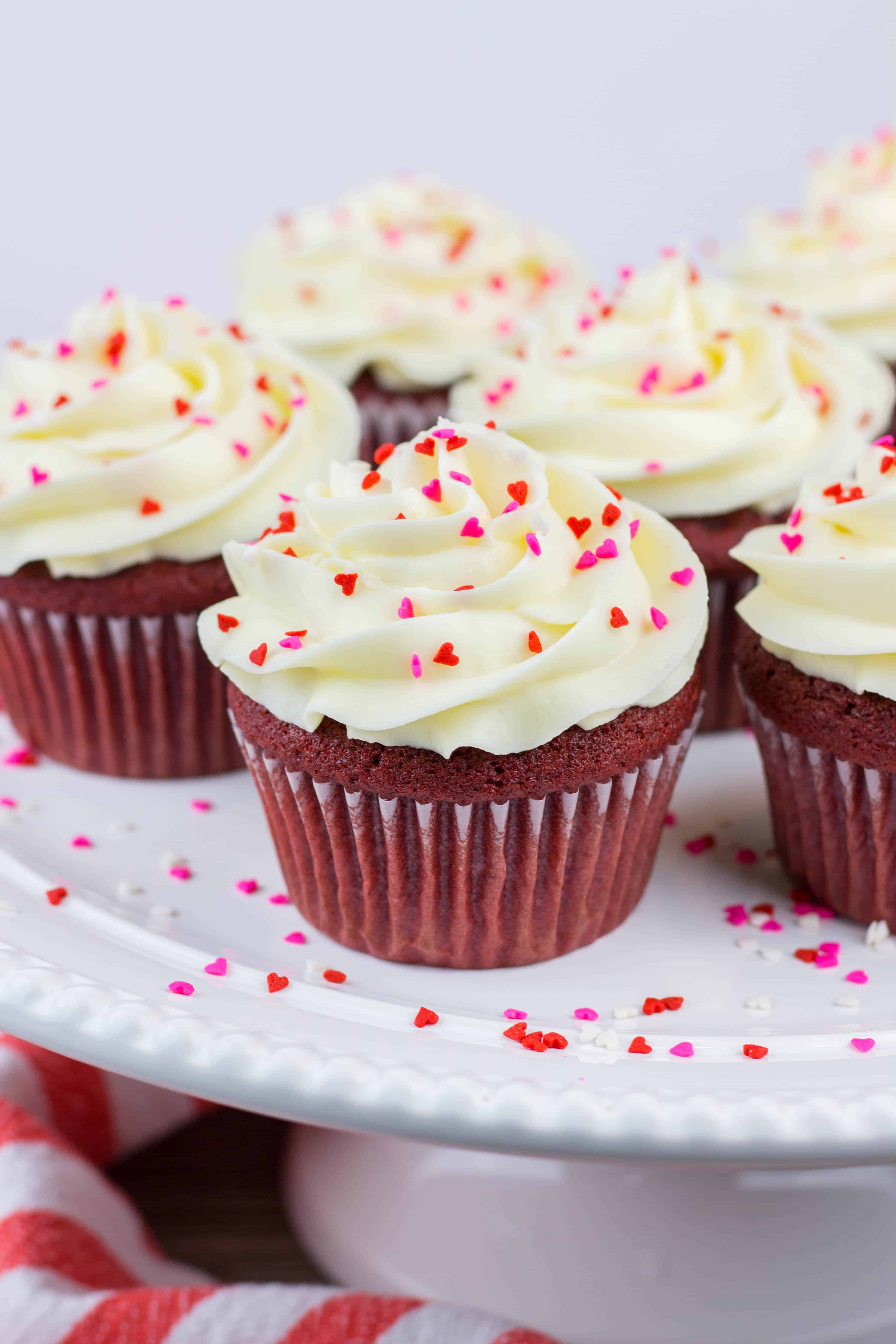 Red Velvet Cupcakes with cream cheese frosting is a perfect St. Valentine’s Day recipe to surprise your loved ones. These easy to make from scratch cupcakes will become your favorite!