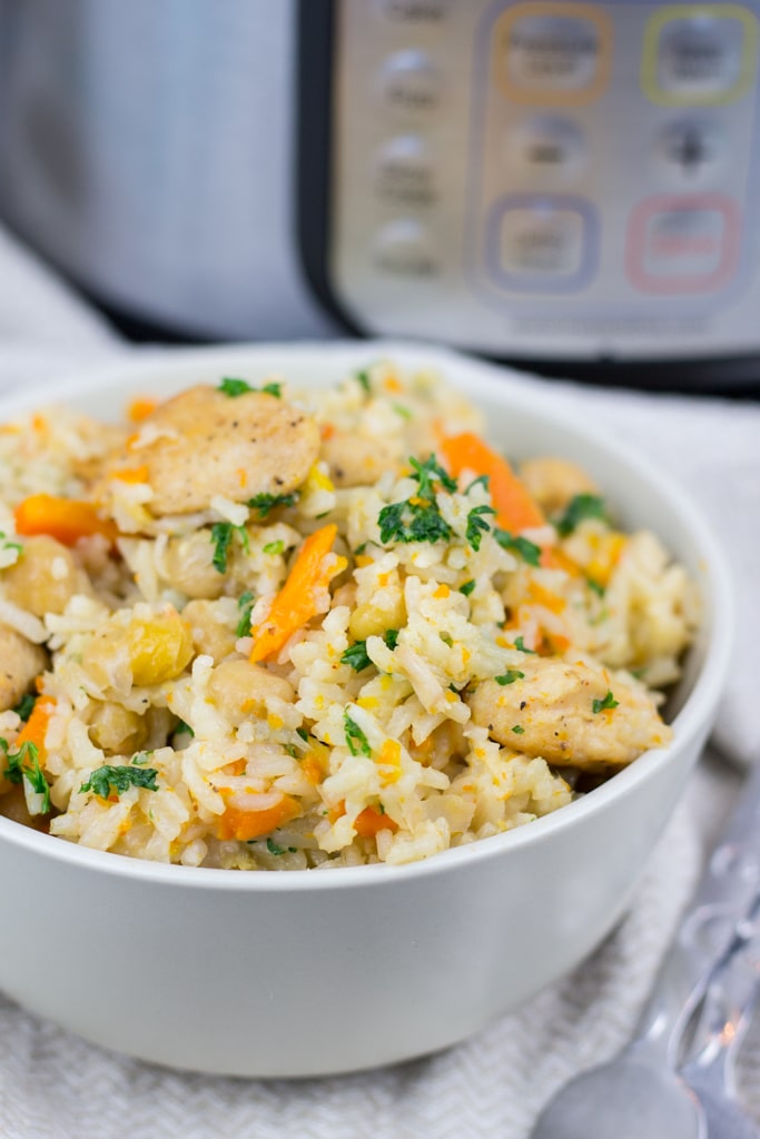 Instant Pot Chicken and Rice Pilaf recipe is perfect comfort food that is full of flavor and easy to make. This All-in-One-Pot meal will be ready in under 30 minutes.