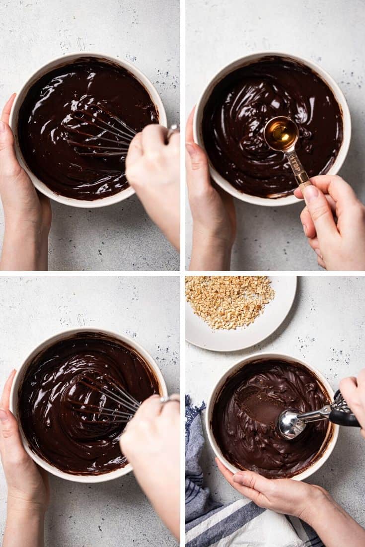 process photos of how to make Chocolate Bourbon Truffles