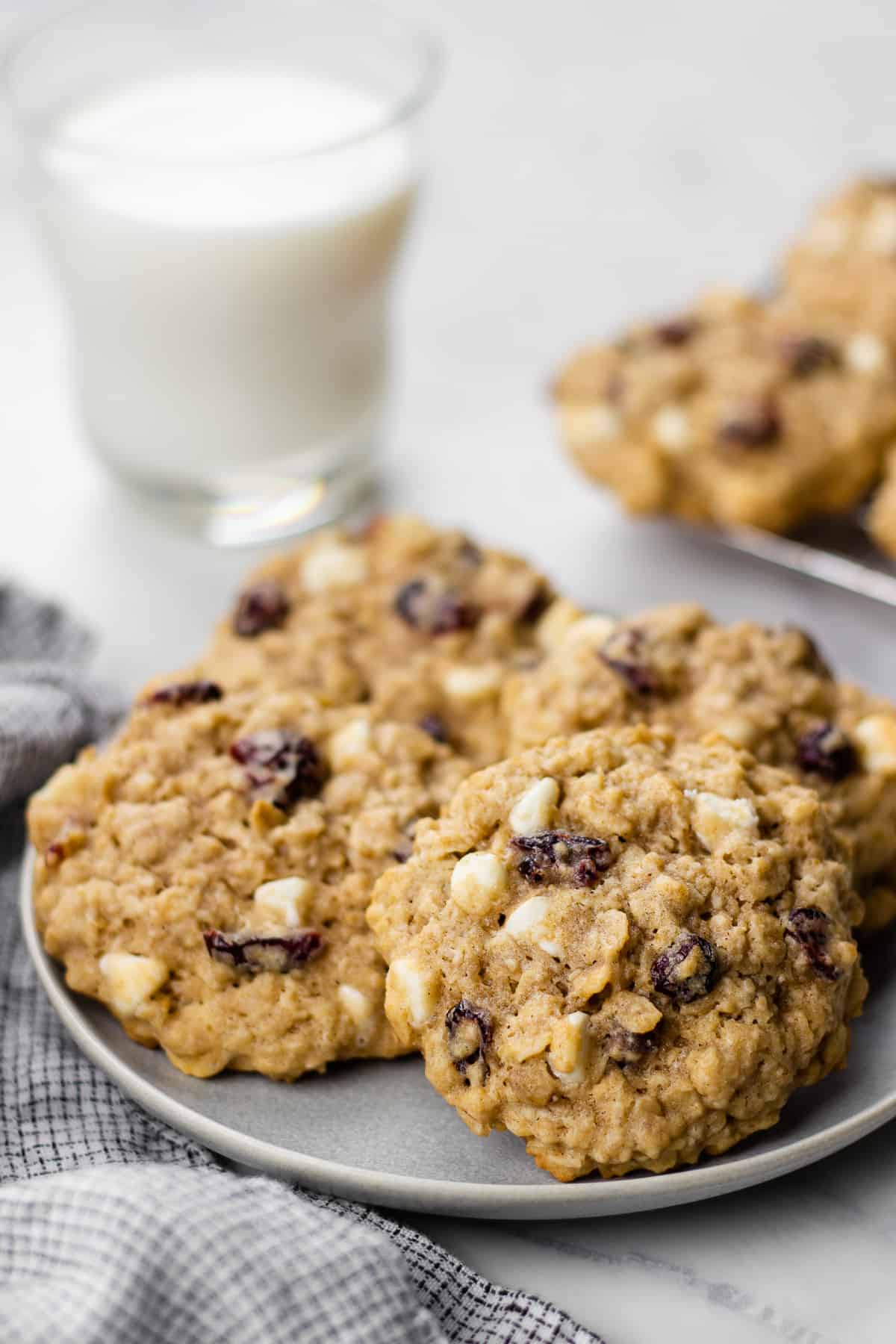 Oatmeal cookies on a plate.
