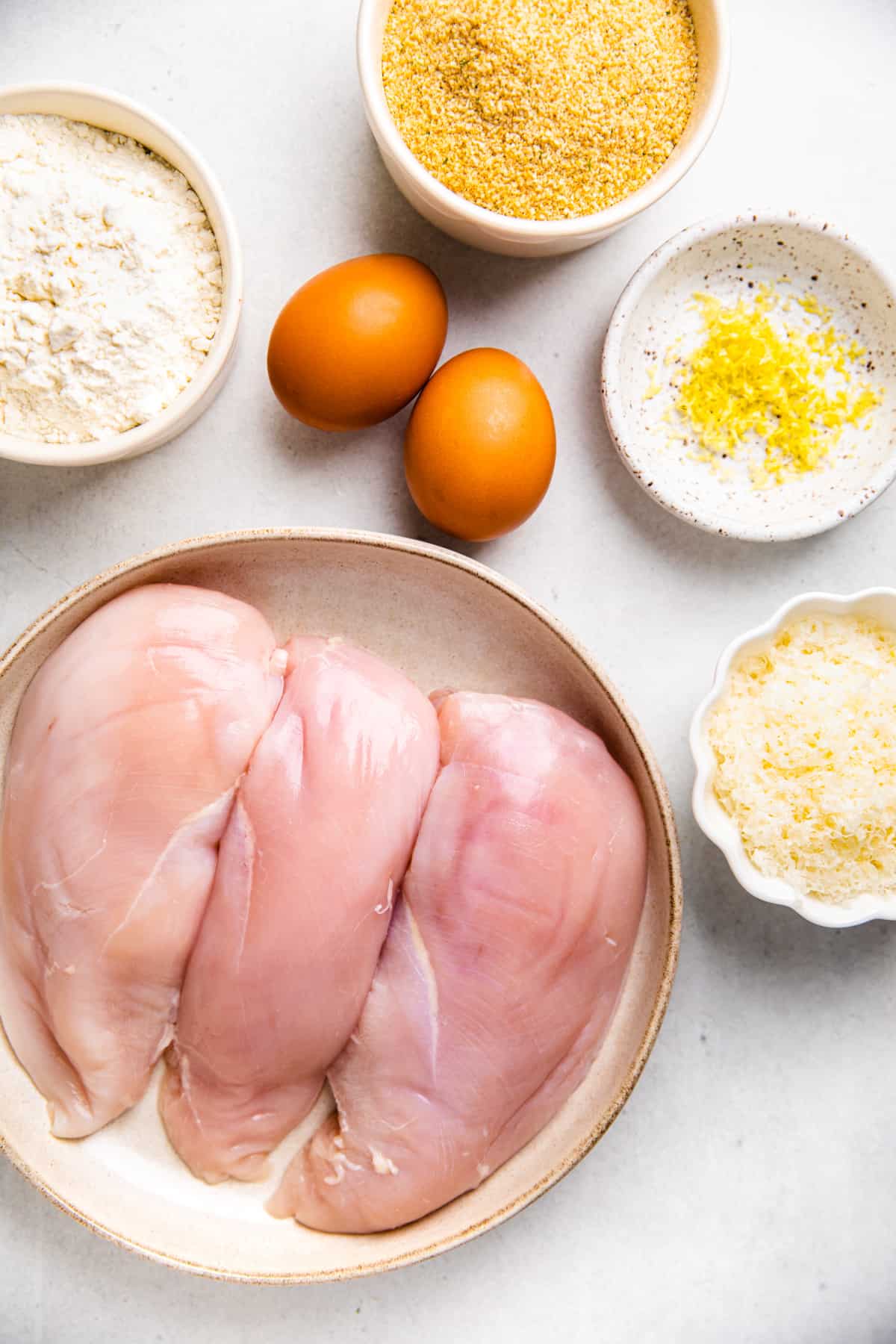 Ingredients for Baked Chicken Cutlets.